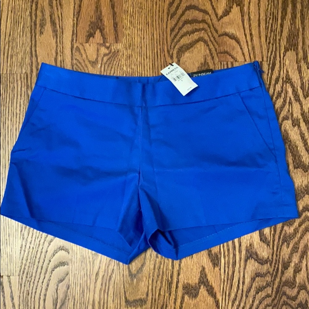 Express size 0 royal blue side zip shorts